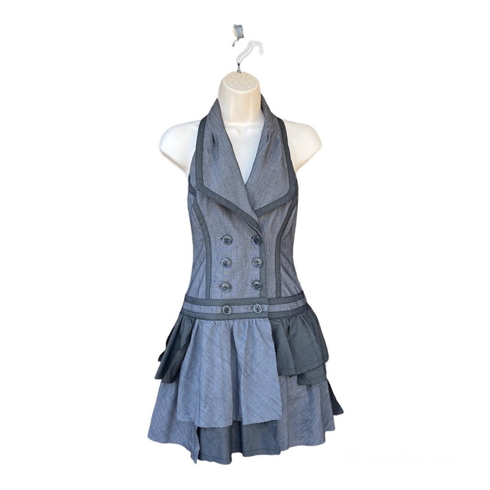 goth punk bebe halter vest asymmetrical dress